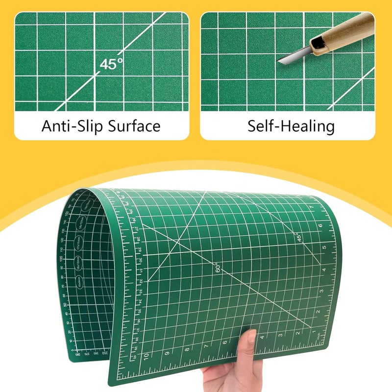 EFOK 5 Packs Self Healing Cutting Mat 12" x 18" Rotary Cutting Sewing Mat A3, 5-Ply Cutting Board for Fabric Crafting Sewing Scrapbooking Quilting and Precision Cutting - Image 4